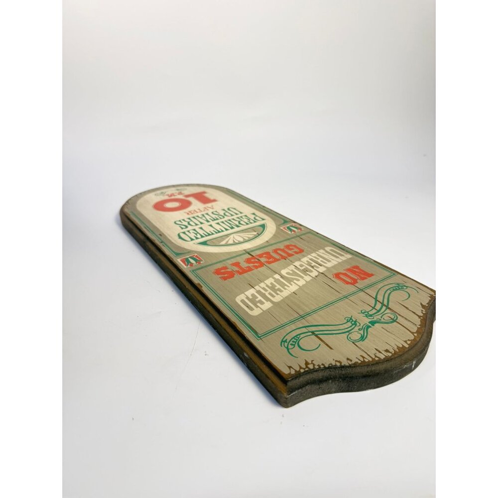 Wooden Western Saloon Sign No Unregistered Guest Upstairs Vintage YorkKraft - Picture 11 of 15